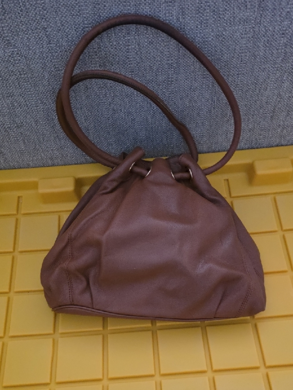 Michael Kors Brown Leather Drawstring Shoulder Bag - Picture 2 of 2